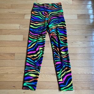 Rainbow Tiger Striped High Waisted Leggings
